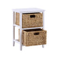 Mica Bedside Table 2 Baskets White