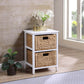 Mica Bedside Table 2 Baskets White