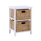 Mica Bedside Table 2 Baskets White