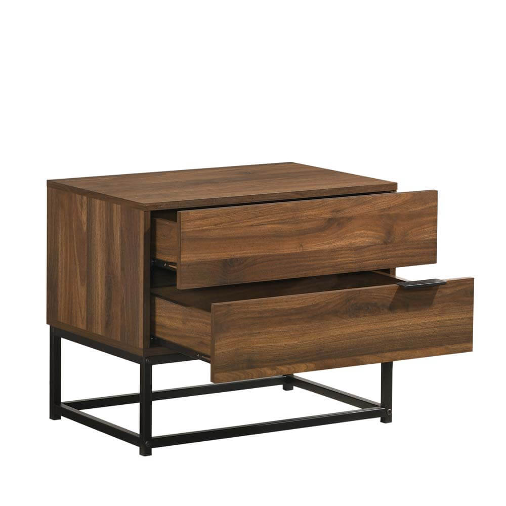 Cody Bedside Table 2 Drawer Woodgrain