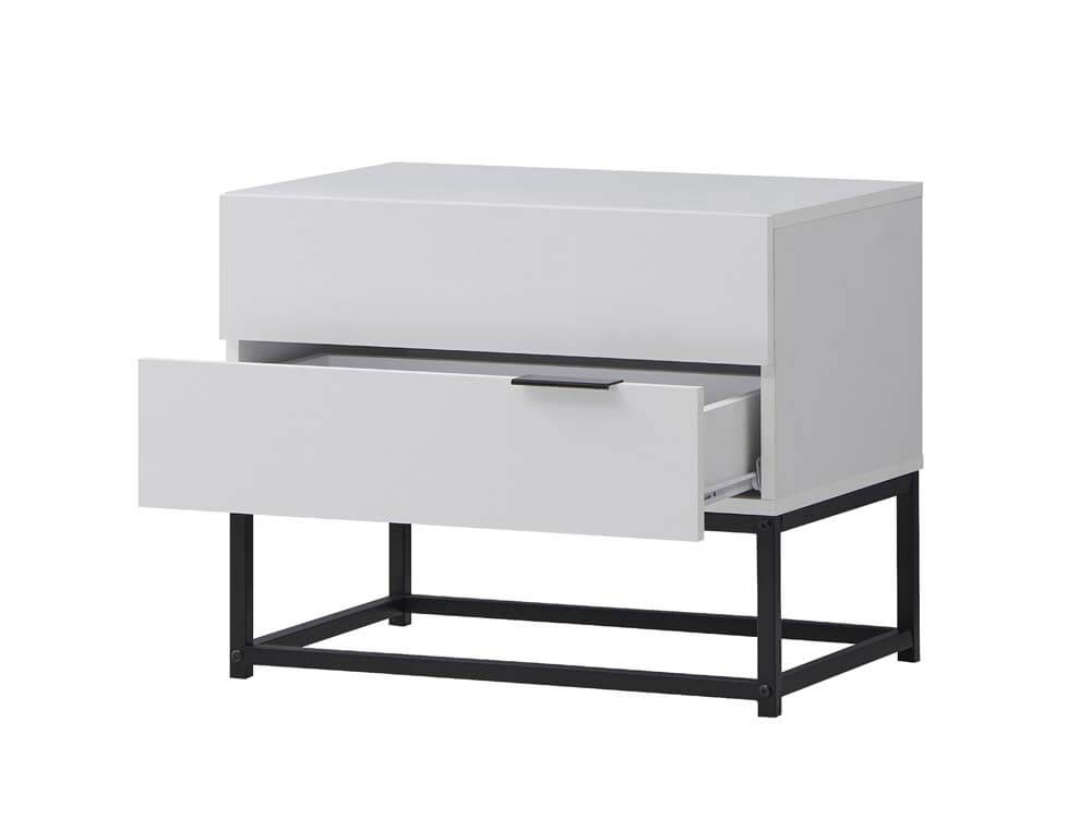 Cody Side Table 2 Drawer White