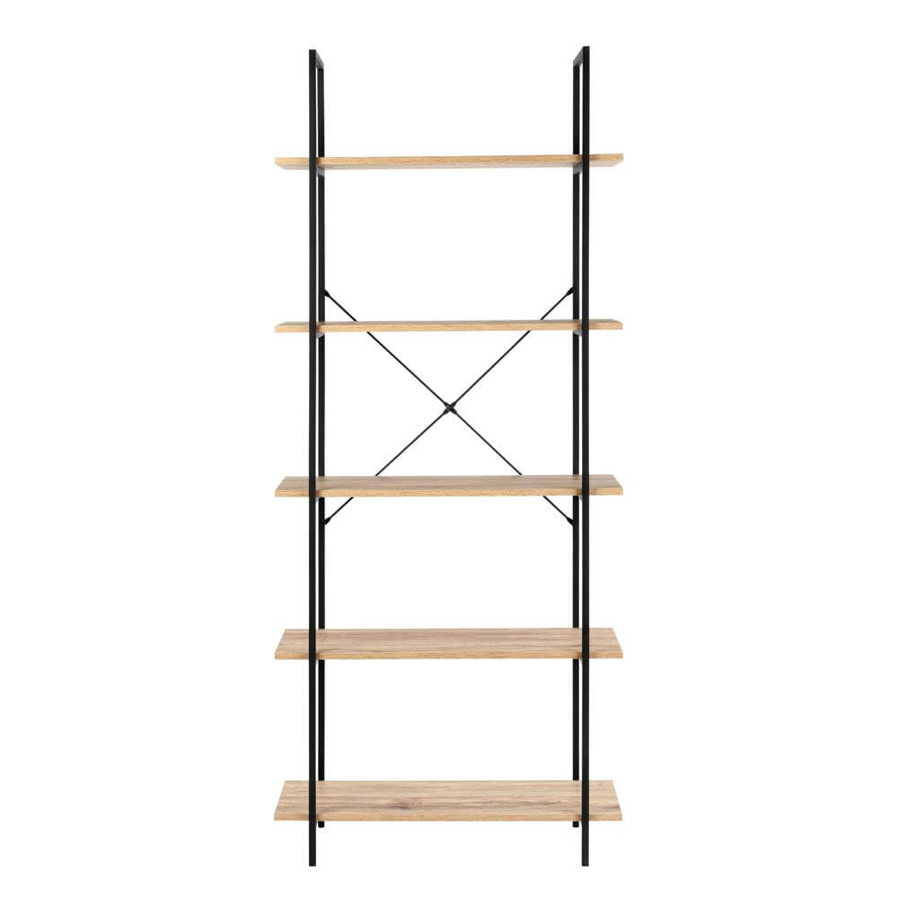 Hadley Bookshelf Display Cabinet 80cm 5 Tier Industrial Bookcase Storage Display Shelf