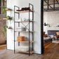 Hadley Bookshelf Display Cabinet 80cm 5 Tier Industrial Bookcase Storage Display Shelf