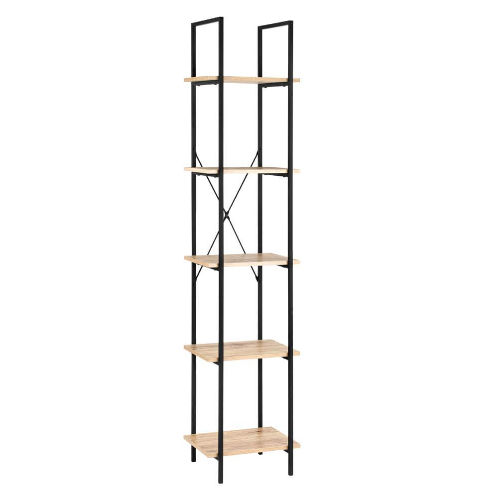 Hadley Bookshelf Display Cabinet 40cm 5 Tier Industrial Bookcase Storage Display Shelf